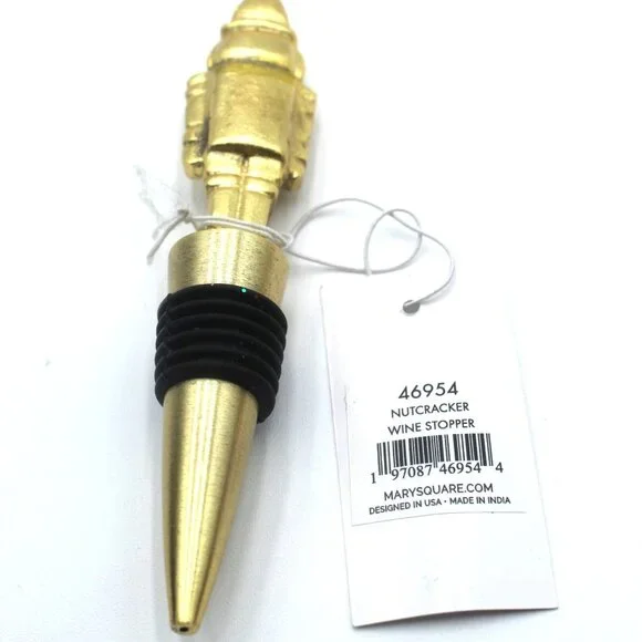 Metal Art Golden Nutcracker Soldier Wine Bottle Stopper Mary Square Item #46954 - Picture 6 of 6